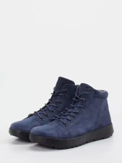 Think – Schnürboots aus Veloursleder Dunkelblau