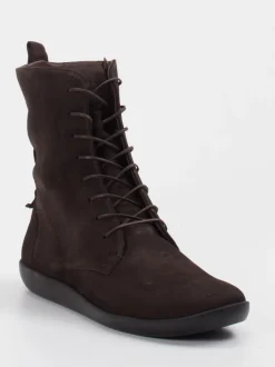 Think – Schnürboots aus Veloursleder Dunkelbraun