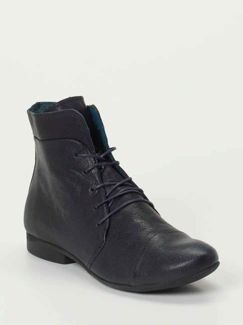 Think – Schnür-Boots aus Ziegenleder Schwarz
