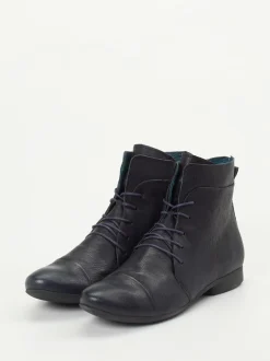 Think – Schnür-Boots aus Ziegenleder Schwarz