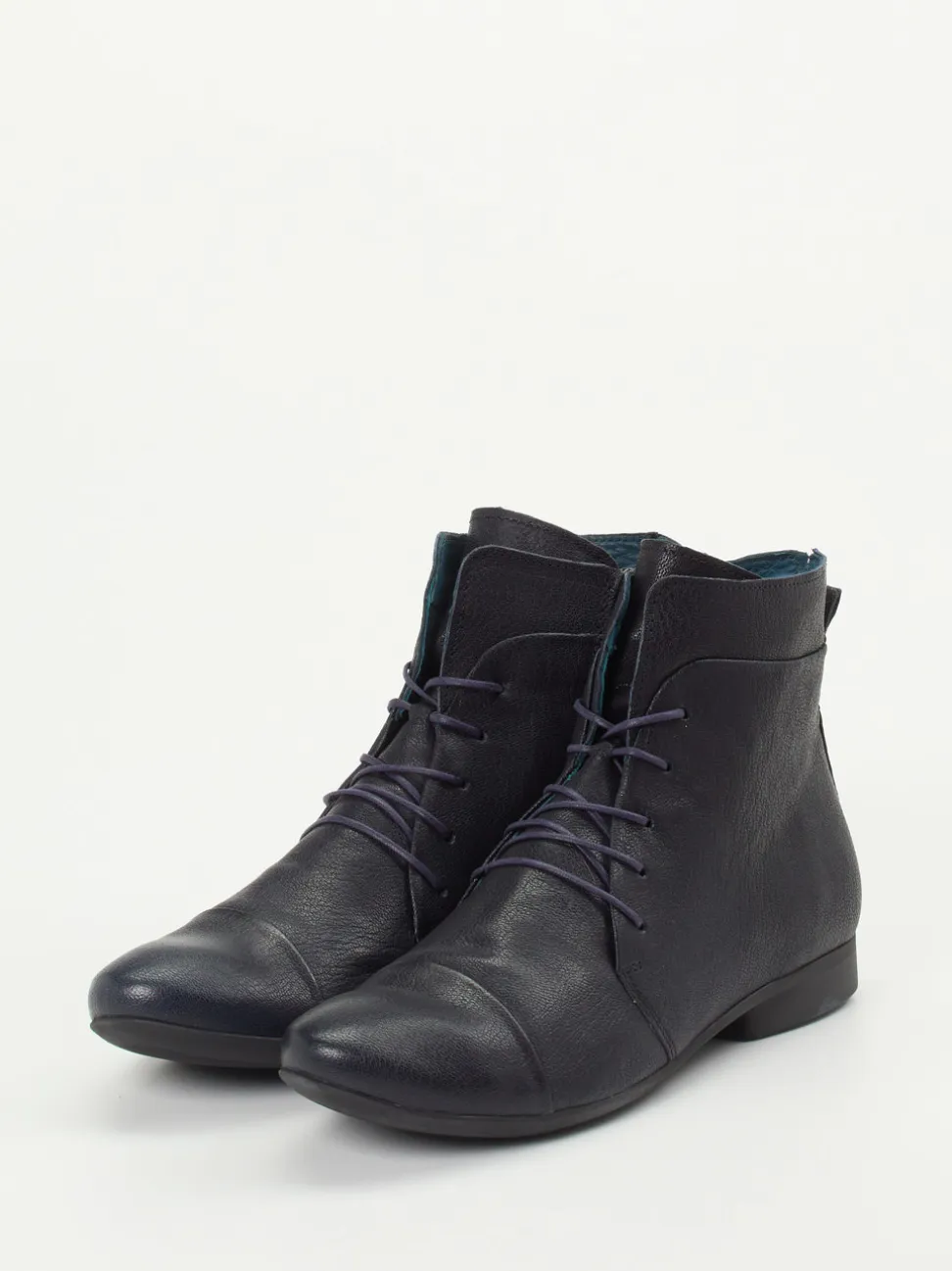 Think – Schnür-Boots aus Ziegenleder Schwarz