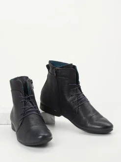 Think – Schnür-Boots aus Ziegenleder Schwarz