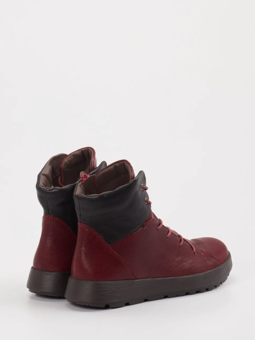 Think – Schnürboots aus Ziegenleder in Bordeauxrot