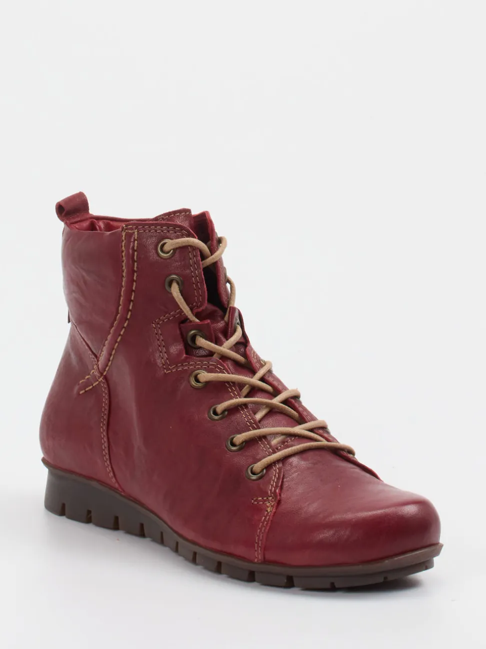 Think – Schnürboots aus Ziegenleder weinrot