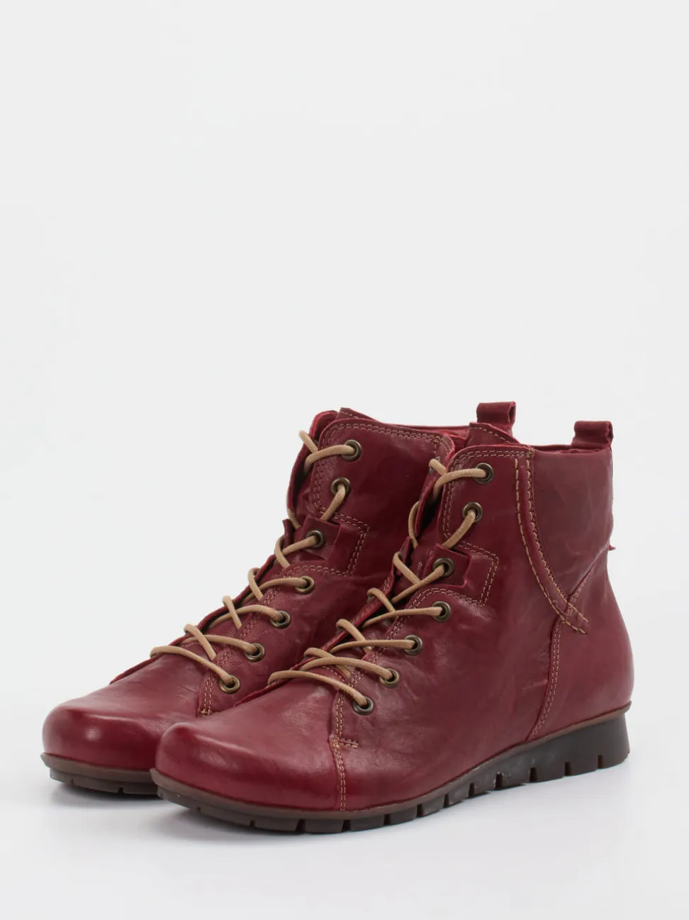 Think – Schnürboots aus Ziegenleder weinrot