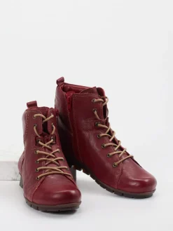 Think – Schnürboots aus Ziegenleder weinrot