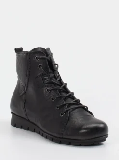Think – Schnürstiefelette aus Ziegenleder Schwarz
