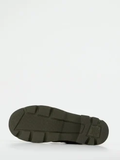 Think – Schnürstiefelette aus Veloursleder Ockerbraun