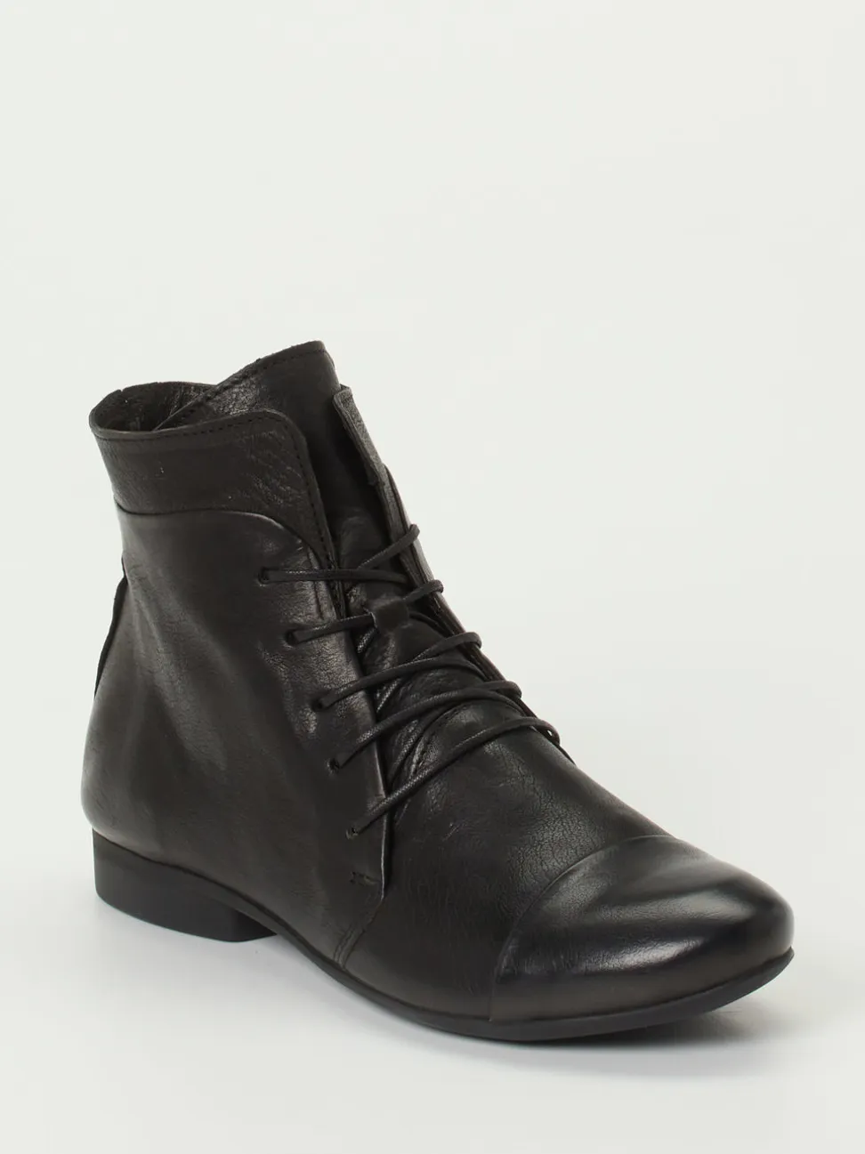 Think – Schnürstiefelette aus Kalbleder Schwarz