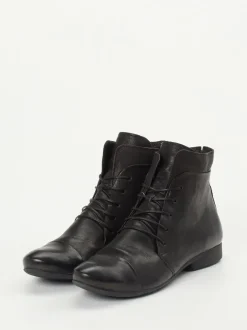 Think – Schnürstiefelette aus Kalbleder Schwarz