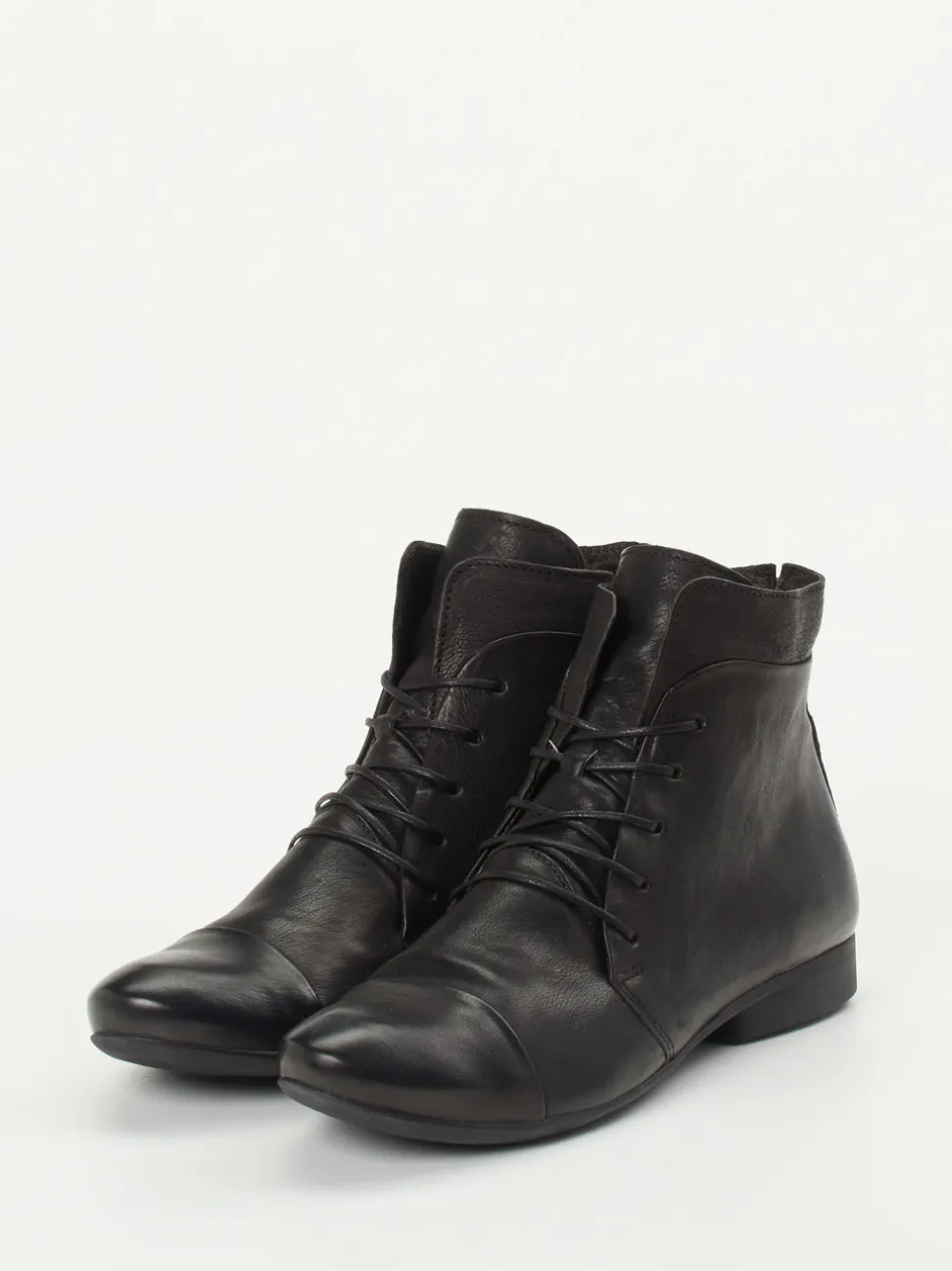 Think – Schnürstiefelette aus Kalbleder Schwarz