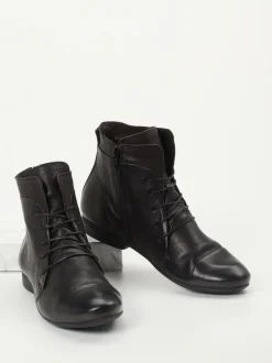 Think – Schnürstiefelette aus Kalbleder Schwarz