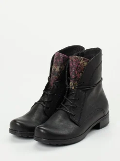 Think – Schnürstiefelette aus Ziegenleder Schwarz