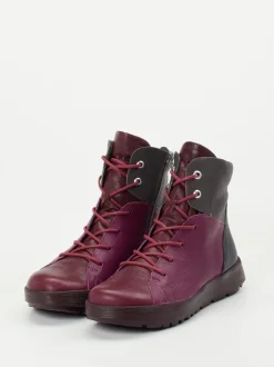 Think – Schnürstiefeletten aus Ziegenleder Brombeerrot