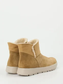 Think – Stiefeletten aus Veloursleder beige