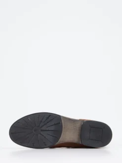 Think – Stiefeletten aus Veloursleder mittelbraun