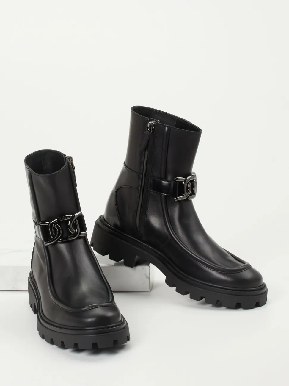 Tod's – Biker-Stiefelette aus Kalbleder Schwarz