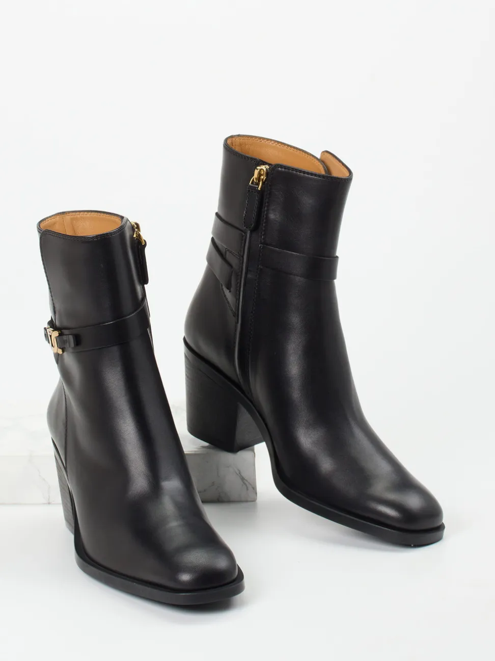 Tod's – Blockabsatz-Stiefeletten aus Kalbleder Schwarz