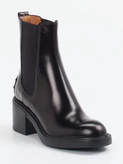 Tod's – Chelsea Boots aus Hochglanzleder Schwarz