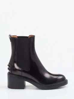 Tod's – Chelsea Boots aus Hochglanzleder Schwarz