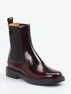 Tod's – Chelsea Boots aus Hochglanzleder Bordeaux