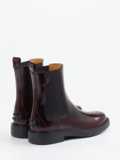 Tod's – Chelsea Boots aus Hochglanzleder Bordeaux
