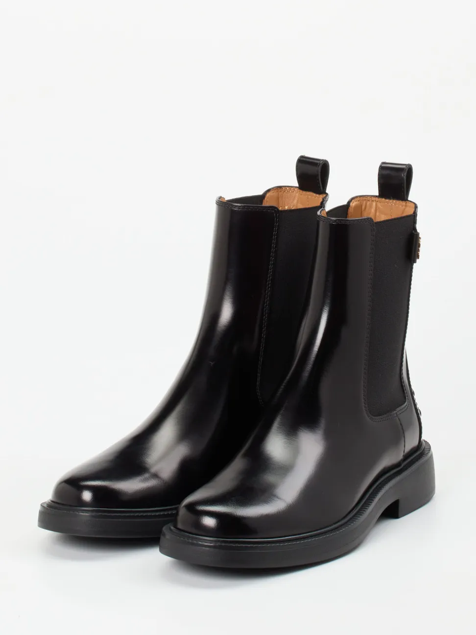 Tod's – Chelsea Boots aus Hochglanzleder schwarz