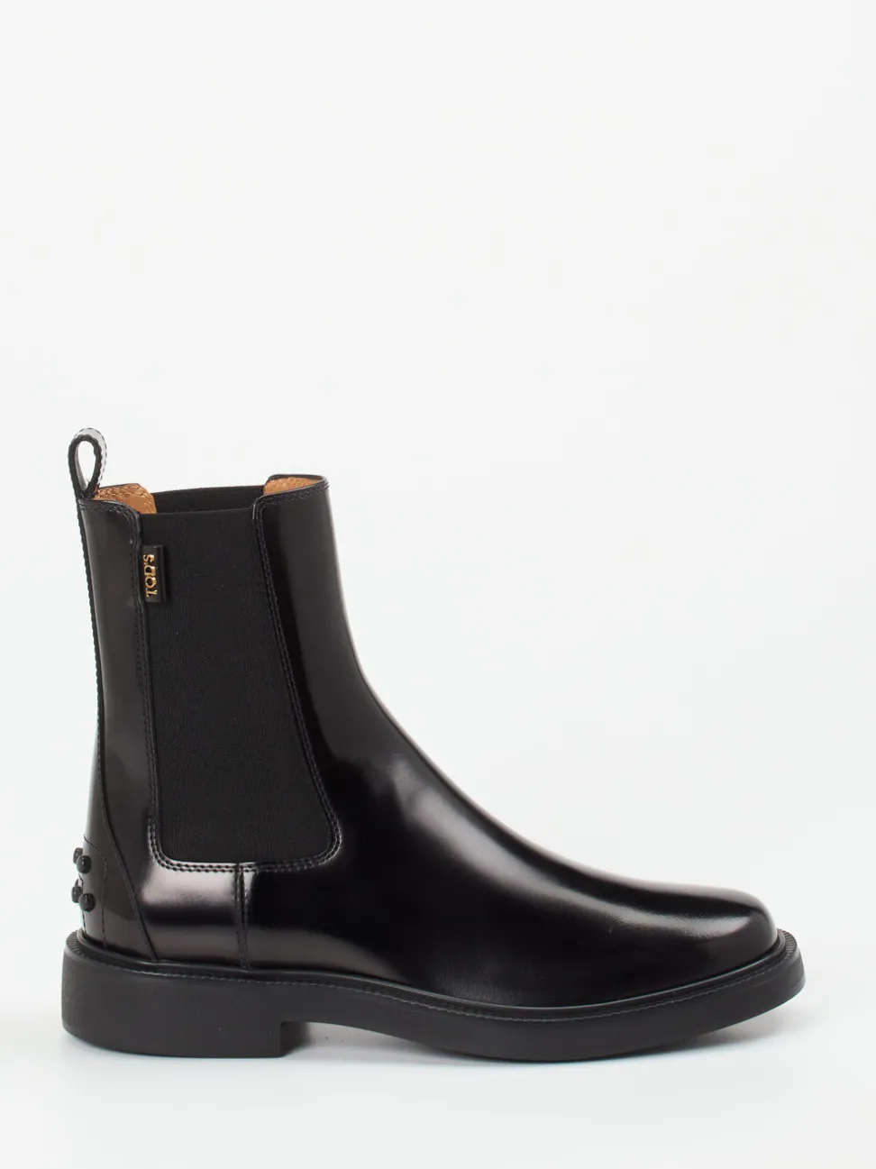 Tod's – Chelsea Boots aus Hochglanzleder schwarz