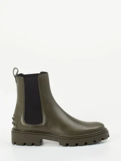 Tod's – Chelsea Boots aus Kalbleder Olivgrün