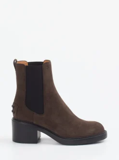 Tod's – Chelsea Boots aus Veloursleder Dunkelbraun
