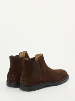 Tod's – Chelsea Boots aus Veloursleder dunkelbraun
