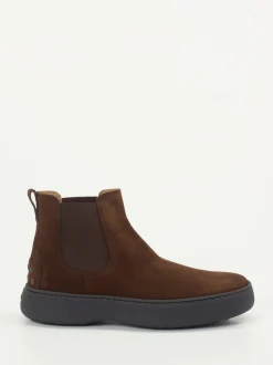 Tod's – Chelsea Boots aus Veloursleder schokobraun