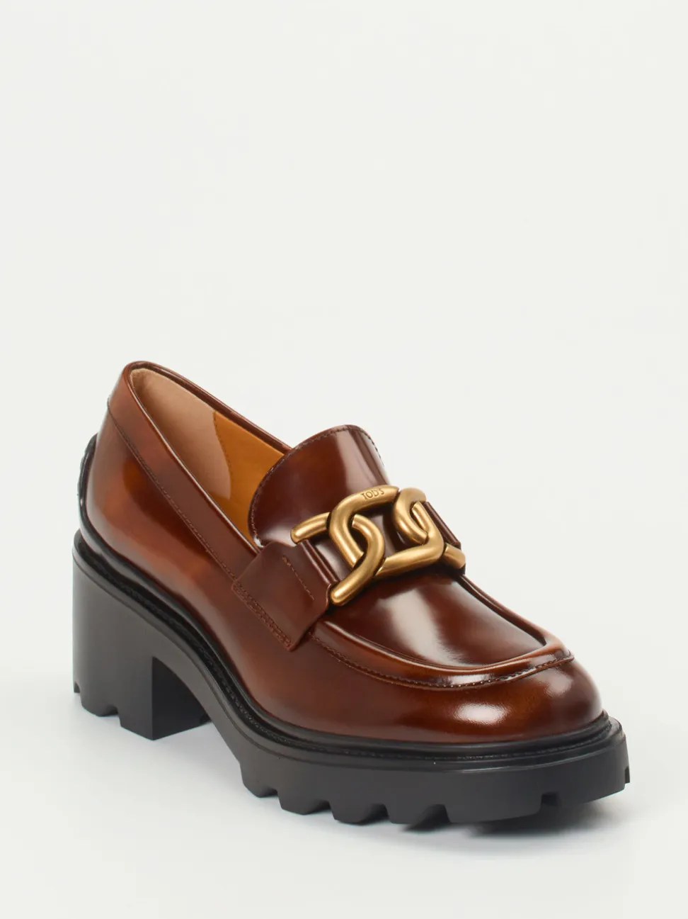 Tod's – Chunky Loafer aus Kalbleder Kastanienbraun