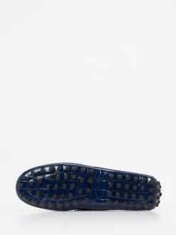 Tod's – Loafer aus geprägtem Leder Dunkelblau