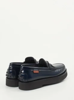 Tod's – Loafer aus Hochglanzleder in Tintenblau
