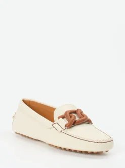 Tod's – Loafer aus Kalbleder in Cremeweiß