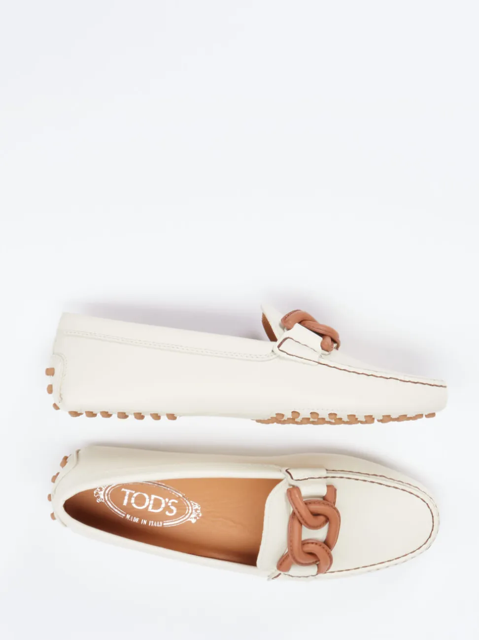 Tod's – Loafer aus Kalbleder in Cremeweiß