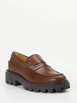 Tod's – Loafer aus Kalbleder in Mittelbraun