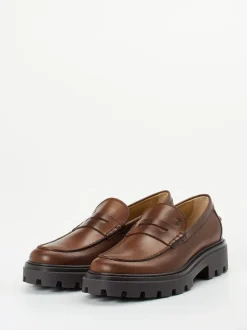 Tod's – Loafer aus Kalbleder in Mittelbraun