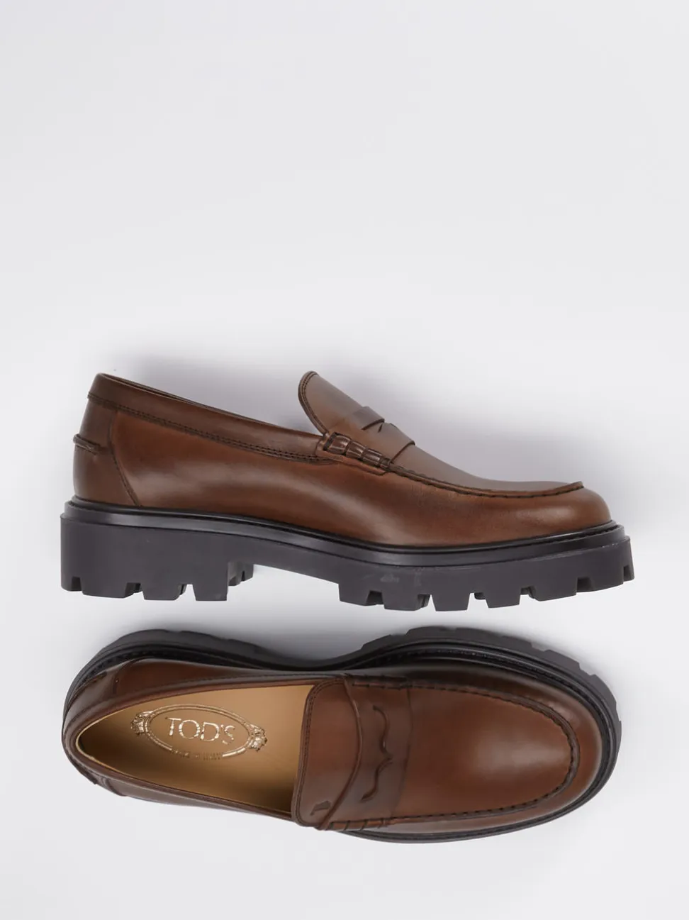 Tod's – Loafer aus Kalbleder in Mittelbraun