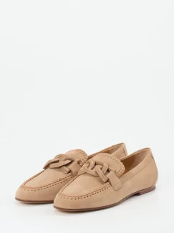 Tod's – Loafer aus Nubukleder in Beigebraun