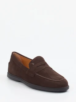 Tod's – Loafer aus Veloursleder Dunkelbraun