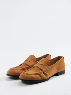 Tod's – Loafer aus Veloursleder cognacbraun