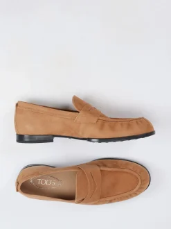 Tod's – Loafer aus Veloursleder cognacbraun