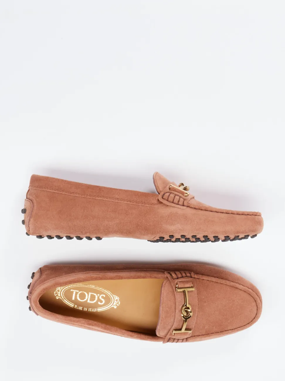 Tod's – Loafer aus Veloursleder in Terrakotta