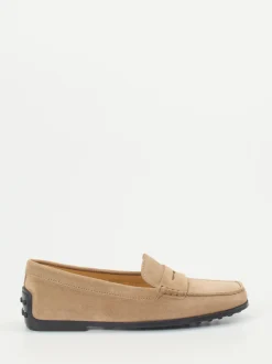 Tod's – Loafer aus Veloursleder sandbeige