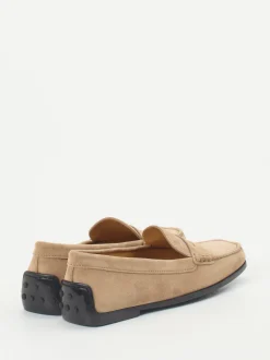 Tod's – Loafer aus Veloursleder sandbeige