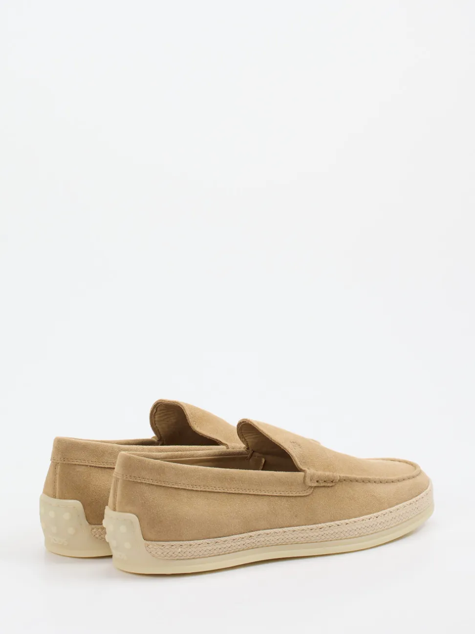 Tod's – Loafer aus Veloursleder in Sandbeige