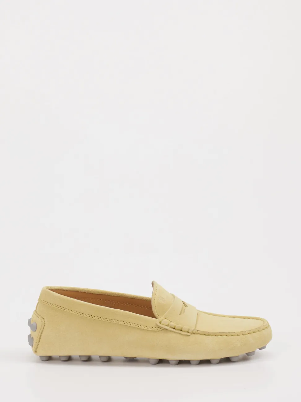 Tod's – Loafer aus Veloursleder in Hellgelb