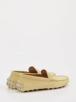 Tod's – Loafer aus Veloursleder in Hellgelb